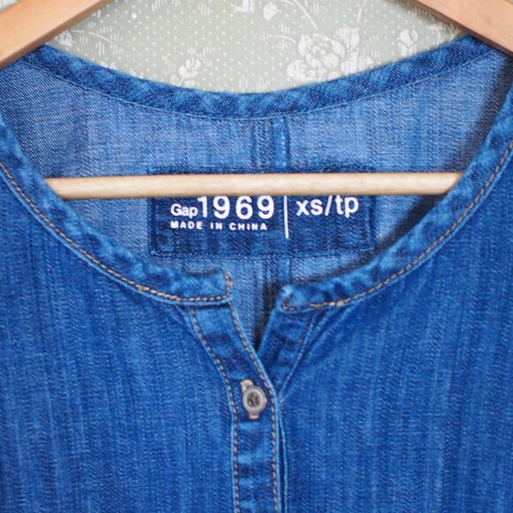 Gap 1969 | Short Sleeve Denim Knee Length Dress, 100% Cotton - Picture 2 of 2